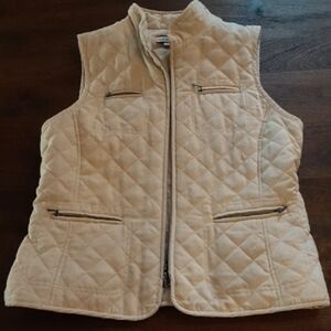 Croft & Barrow Tan Quilted Vest with Zip-Front Closure